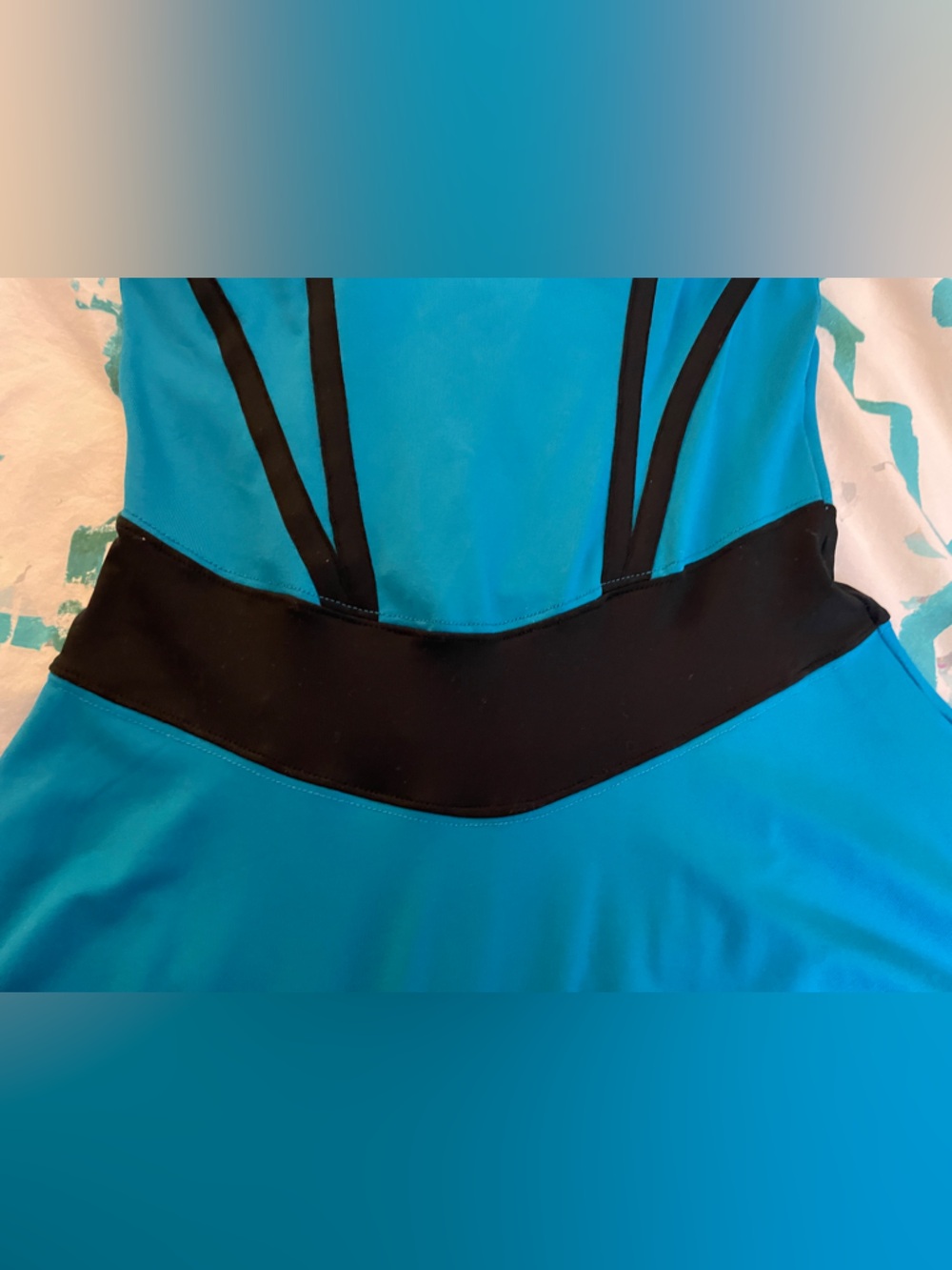 Nike Dry fit Teal Blue Athletic Tennis Golf  Dress with Black Waistband Sz S - Picture 4 of 16